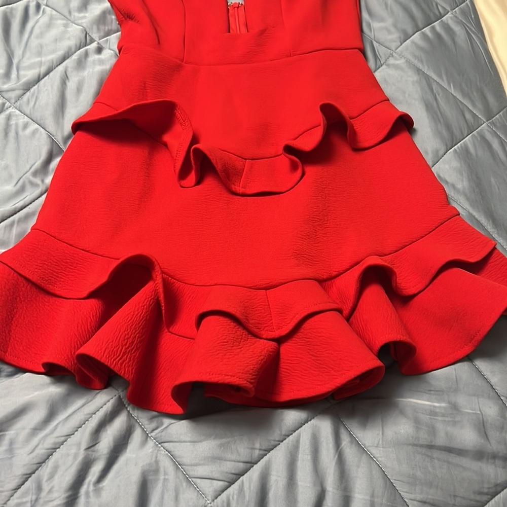 Hello Molly Red Ruffle Mini Dress - Picture 3 of 6